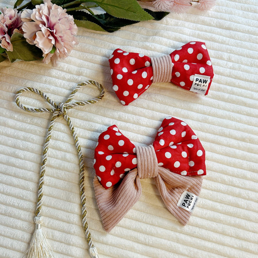 Classic Chic – Red & White Polka Dot Bow