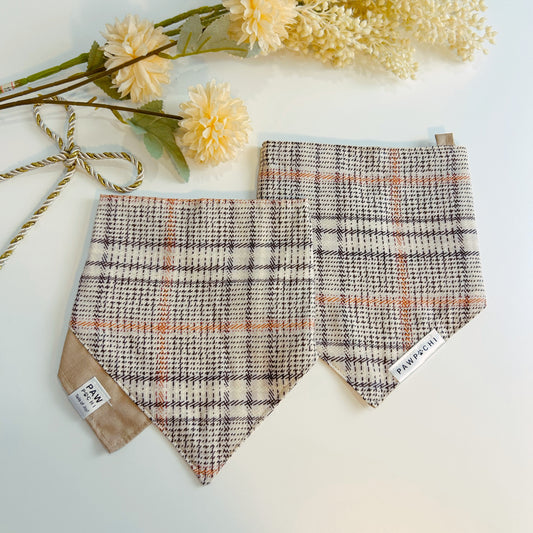 Timeless Plaid Charm: Khaki Checkered Bandana for a Classic Look