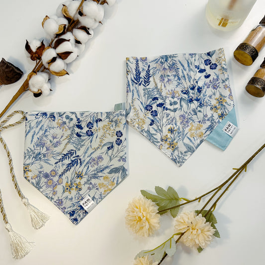 Sky Bloom: The Sky Blue Bandana with Blue Floral Print