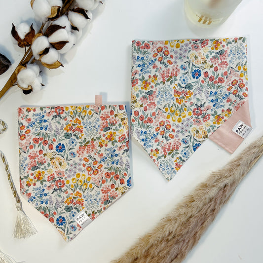 Vivid Blooms: The Light Pink Bandana with Japanese KOKKA Floral Print